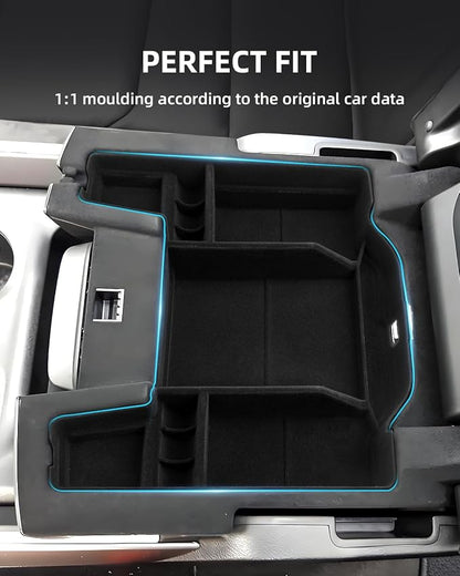 Center Console Organizer for 5th Gen 2026 2025-2019 Ram 1500 2500 3500(Full Console w/Bucket Seats Only), ABS Storage Box, Middle Console Tray Organizer, Insert Container Pallet-Black