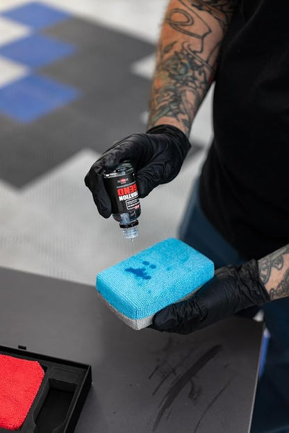 The Rag Company - No Soak Coating Applicator Kit - Microfiber Coating Sponges with Soak Barrier Plus 3 Scratchless and Edgeless 70/30 Blend Microfiber Towels for Buffing/Leveling Coatings