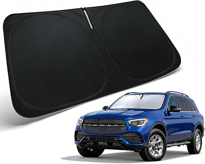 Windshield Sun Shade for 2016–2022 Mercedes-Benz GLC 300 Accessories, Car Front Window Sun Visor Protector & Heat Shield | 240T Sunshade Protection Blocks UV Rays Keep Your Car Cooler