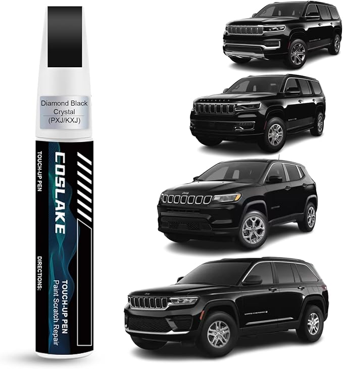 Car Touch Up Paint(Diamond Black Crystal(PXJ/KXJ)) for Jeep, Car Paint Scratch Repair Kit, Quick & Easy Solution to Repair, 2 in 1 Scratch Remover Pen with Color-Matched
