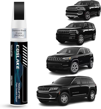 Car Touch Up Paint(Diamond Black Crystal(PXJ/KXJ)) for Jeep, Car Paint Scratch Repair Kit, Quick & Easy Solution to Repair, 2 in 1 Scratch Remover Pen with Color-Matched