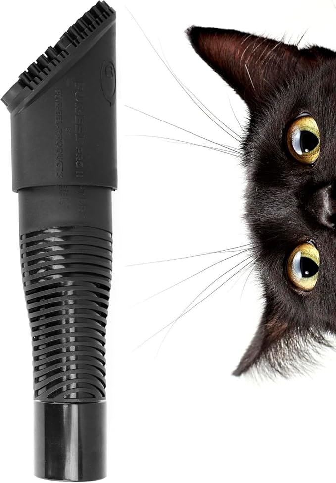 FUR-EEL PRO 2.0 Pet Hair Remover Vacuum Attachment, Replaceable Rubber Brush Head for Dog & Cat Hair, Fits 1-1/4, 1-3/8 & 1-1/2 in Round Hoses, for Car Detailing, Carpet & Upholstery