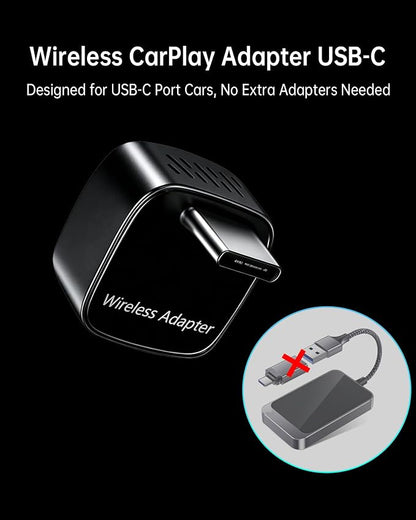 ONINCE Wireless CarPlay Adapter USB-C | Wired to Wireless Conversion | Plug & Play | Auto Reconnect | Low Latency for Factory CarPlay Cars