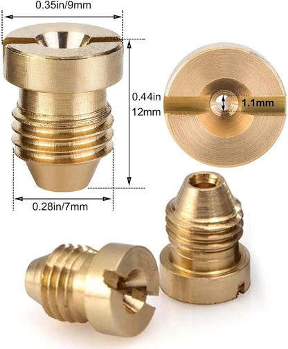 1.1 mm Orifice for Foam Cannon, Universal 1.1 Orifice Foam Cannon for Snow Foam Lance, Brass Foam Cannons Orifices 1.1mm Nozzle Tips for Pressure Washer Snow Foam Lance Parts, 3000 PSI (2 Pack)