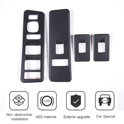 Inner Window Switch Panel Cover for Hummer H2 2003-2007,Window Lift Switch Cover Interior Button Trim Kit,1 Set of 4,Interior Accessories (Matte Black)