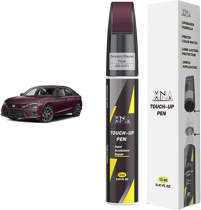 XNA Smokey Mauve Pearl(RP-61P) for Honda Touch Up Paint, Car Scratch Remover for Nicks and Chips Repair, 2-In-1 Quick & Easy Fix Car Scratch Repair Kit with Exact Color-Matched