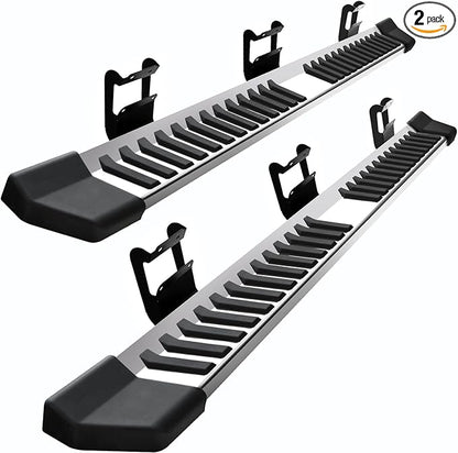 COMNOVA Pair Running Boards Compatible with 2015-2026 Ford F150 Crew Cab with 4 Full Size Doors, Truck Side Steps, Width 6 Inches, V Style Step Boards, Stainless Steel Nerf Bars, Step Bars.