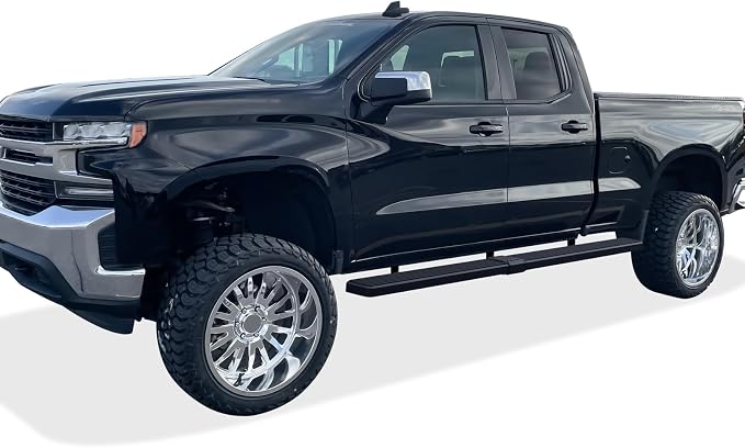 APS Steps Compatible with Chevy Silverado GMC Sierra 1500 2019-2026 Extended Cab 6.5ft Bed & 2500 3500 2020-2026 (Exclude 19 1500 LD)(Silverado 1500 LTD Sierra 1500 LD 2022) Steel 6in Wheel to Wheel