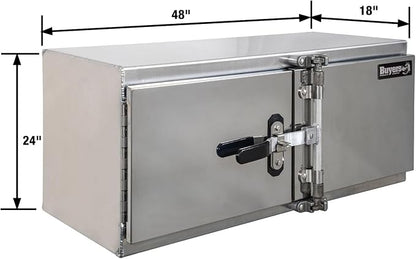 Buyers Products 1763124 Smooth Aluminum Underbody Truck Tool Box With Cam Lock Stainless Steel Double Barn Door, 18 x 24 x 48 Inch, Made In The USA