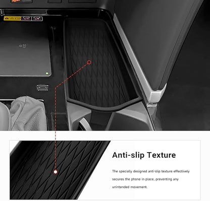 3PCS Center Console Organizer Compatible with Toyota 2025 2026 Camry Accessories Silicone Wireless Charging Anti-Slip Mat ABS Material Armrest Secondary Storage Box