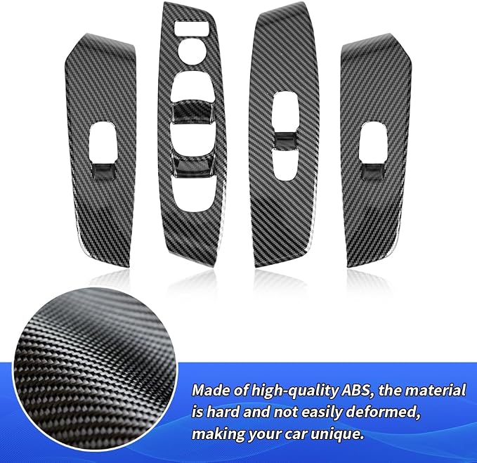 Car Door Power Window Lift Switch Protection Decor Panel for Nissan Sentra 2020 2021 2022 2023 2024 2025 Auto Interior Accessories Armrest Side Pull Handle Trim Cover Carbon Fiber Style 4Pcs