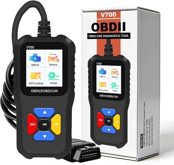 Professional OBD2 Scanner Elite Edition - Car Diagnostic Tool for All OBD2 Vehicles, Reads/Clears Check Engine Light Codes, DTC Search, Live Data, Compatible with EOBD, CAN & OBDII Protocols
