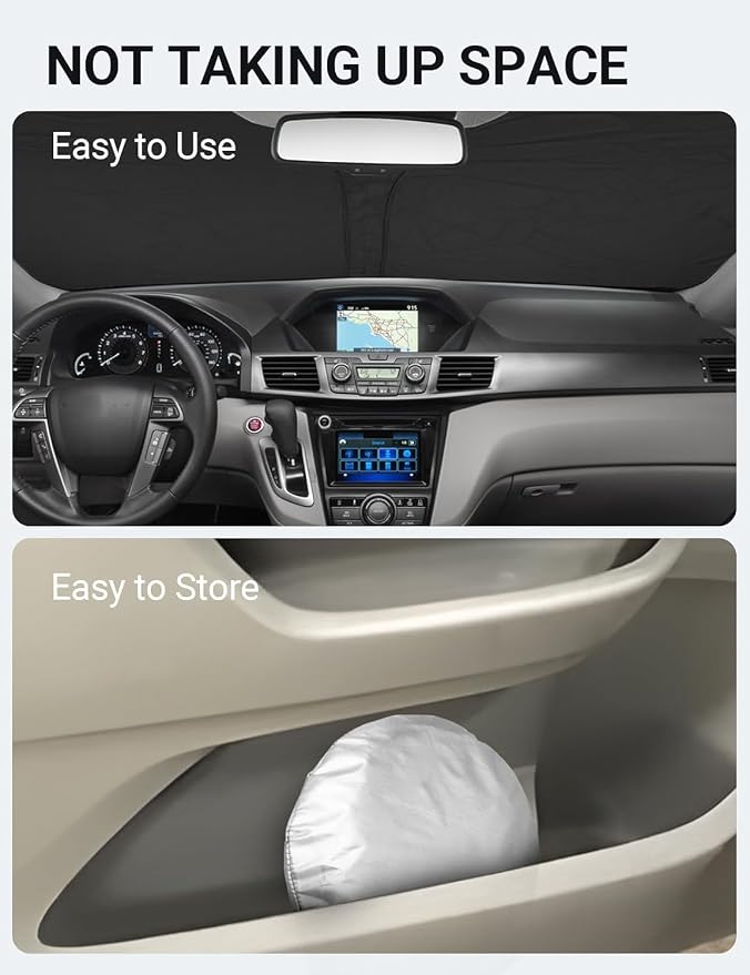 Proadsy 2026 Upgrade Front Windshield Sun Shade Foldable Sunshade Protector Custom Fit 2011-2017 Honda Odyssey Mini Van Accessories