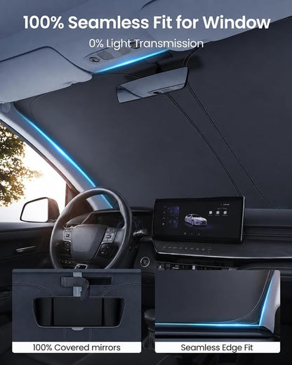 REEVAA Upgraded for Toyota Camry 2026-2018 Windshield Sunshade [Tailored Fit, 99% Sun Protection] Foldable Sun Shade Car Accessories with Storage Bag