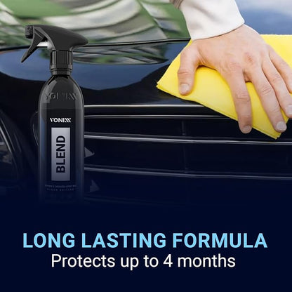 Vonixx Blend Ceramic & Carnauba Spray Wax - Black Edition | Deep Shine for Dark Paints | Superior Automotive Care Solution | Conceals Swirls and Scratches | Car wax Essential | 16.9 fl oz (500 ml)