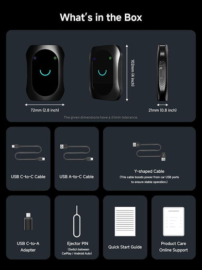 Magic AI Box, Wireless CarPlay/Android Auto Adapter, Car Video Box Supports for Netflix/YouTube/TikTok/TF Card, DriveChat AI Smart Box with GPS/Dual Bluetooth