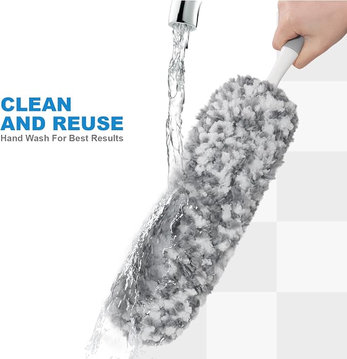 12" Microfiber Car Duster – Soft Interior Detail Brush for Dash, Seats, Vents & Console – Scratch‑Free, Washable Dust Remover for Car Interior Detailing