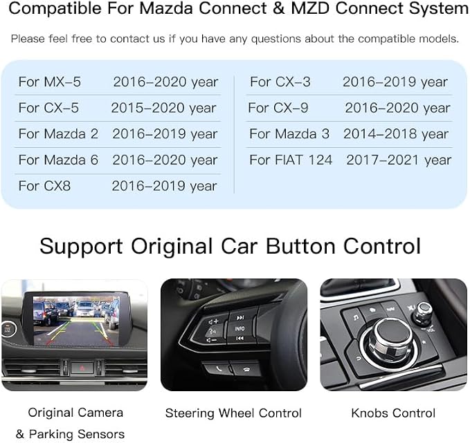 TK78-66-9U0C OEM Mazda Carplay Android Auto Retrofit Kit,Apple Carplay Adapter Compatible with MZD 2/3/6/CX3/CX5/CX9/MX5 2015-2020 Year Accessories