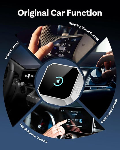 Wireless CarPlay Adapter for Apple Car Play Wireless Adapter, Android Auto Carplay Wireless Adapter, No Latency Bluetooth Carplay Adapter for iPhone iOS 10+ & Android 11+ & Car 2016+