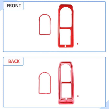 Aunginsy Car Gear Shift Panel Cover Cup Holder Trim Kit Compatible with Toyota Tacoma 2016-2023 Center Console Gear Shifter Cupholder Panel Decorative Frame Protection Ring ABS Interior Accessories