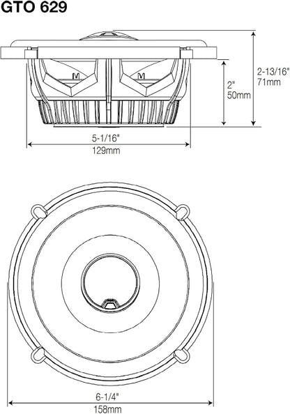 JBL GTO629 Premium 6.5-Inch Co-Axial Speaker - Set of 2