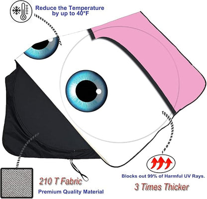 Gven Windshield Sun Shade Universal Fit for Car Window Sunshades Cover Automotive Interior Sun Protector Accessories for Compact& Midsize Sedan,Com& Subcompact SUV,Small Pickup,Wagon (Pink, S)
