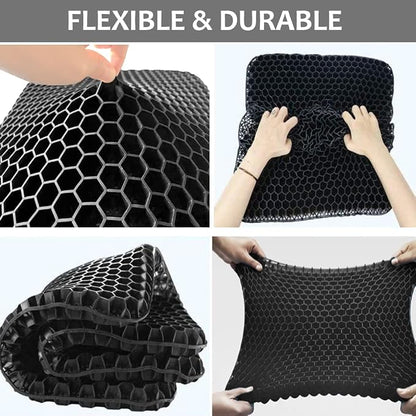 Gel Seat Cushion for Long Sitting Pressure Relief(Extra Thick＆Soft) -Wheelchair Cushion for Pressure Sores - Coccyx, Sciatica & Tailbone Pain Relief Cushion- Non-Slip Butt Pillow for Office,Home,Car