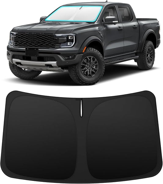 INSAUTO Custom Fit Windshield Sun Shade Accessories for Ford Ranger 2019-2026, Foldable Front Window Sunshade, UV & Heat Reflector, Keeps Interior Cool, Includes Storage Bag