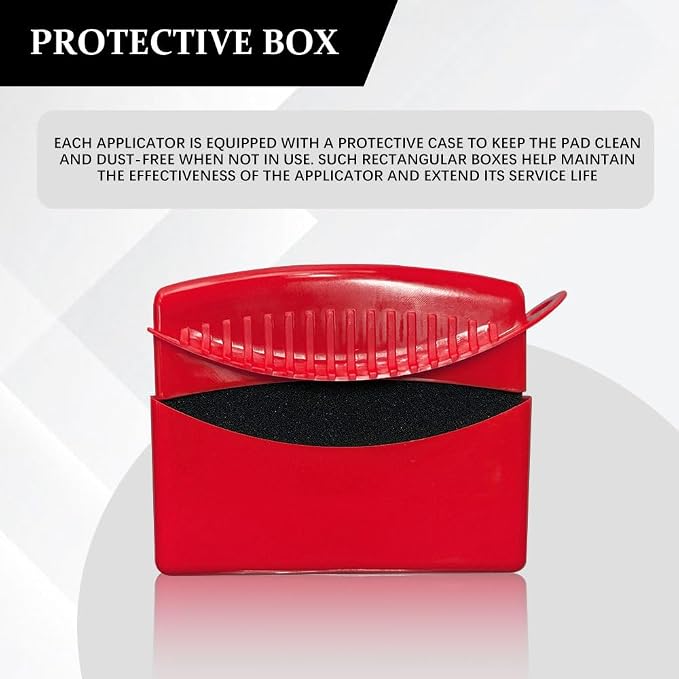 Tire Dressing Applicator, Tire Shine Applicator, Wheel Waxing Wipe Polishing Sponge with Lid, Car Accessories Reusable Wheel Detailing Foam Fit for Vehicle Waxing Polishing Cleaning (Red)