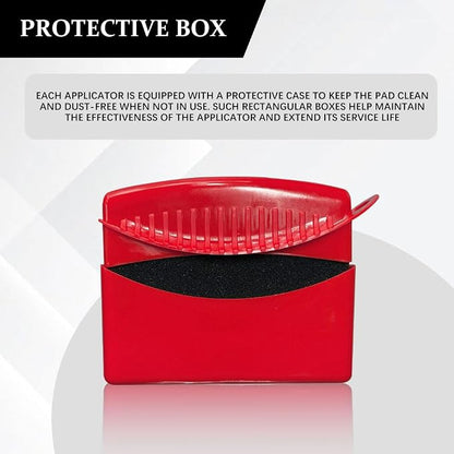 Tire Dressing Applicator, Tire Shine Applicator, Wheel Waxing Wipe Polishing Sponge with Lid, Car Accessories Reusable Wheel Detailing Foam Fit for Vehicle Waxing Polishing Cleaning (Red)