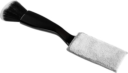 Double Head Brush for Car Cleaning, 2 in 1 Soft Bristles Auto Interior Dust Cleaner Air Vent Detailing Brush, Portable Double-Ended Dashboard Cleaning Tool for Most Vehicles