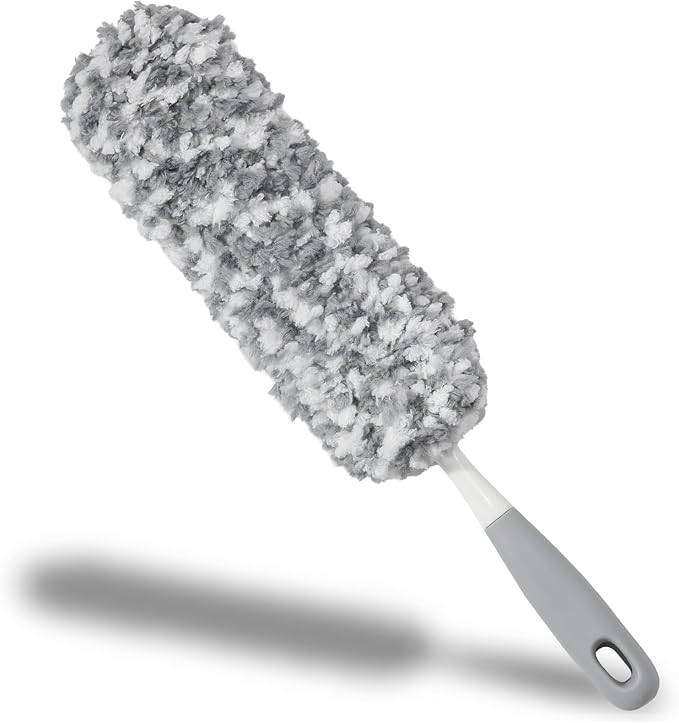 17.3" Handheld Microfiber Car Duster for Cleaning, Multi-Purpose Duster with Detachable & Washable Head, for Car Interiors, Electronic Products, Furniture, Windows, and Delicate Surfaces