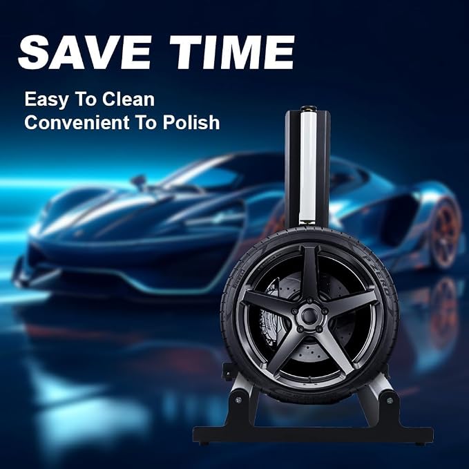 Rolling Wheel Detailing Stand,car tire Wheel Clean Tool,Car tire hub Cleaning Placement Frame Rotary Rolling Stand Tool,Car wash & Detailing Wheel Clean Stand, new car tire Cleaner
