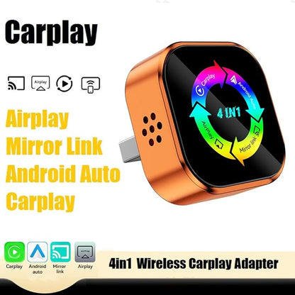 4in1 Wireless Carplay Adapter Mirror Link/Airplay/Android Auto/Carplay USB Dongle AI Box Wired Carplay to Wireless