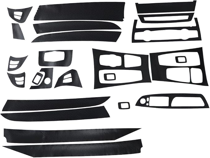 GXARTS Black 3D Carbon Fiber Car Interior Decor Kits Trim Sticker Compatible with BMW X5 E70 X6 E71 2008 2009 2010 2011 2012 2013 2014