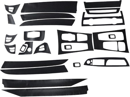 GXARTS Black 3D Carbon Fiber Car Interior Decor Kits Trim Sticker Compatible with BMW X5 E70 X6 E71 2008 2009 2010 2011 2012 2013 2014