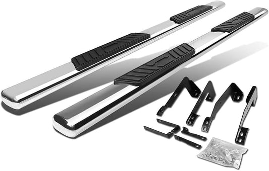 DNA Motoring 5 Inches Running Boards Compatible with 02-08 Ram 1500 Quad/Crew Cab, Stainless Steel Side Step Nerf Bars, STEPB-5O-933-SS