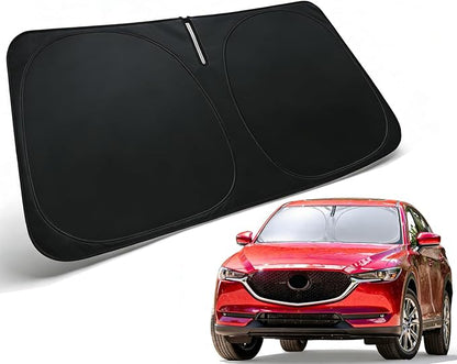Windshield Sun Shade for 2017-2025 2026 Mazda CX-5, Car Front Window Sunshade with 240T Sun Visor Protector Blocks UV Rays Heat Sun Shield Accessories (Mazda CX5)