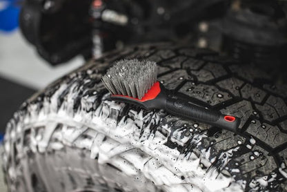 Detail Factory - ProGrip Tire Brush - Ergonomic ProGrip Handle, Stiff Synthetic Bristles, Ergonomic Design, Clean Your Tires with Ease - Octane Ectoplasm