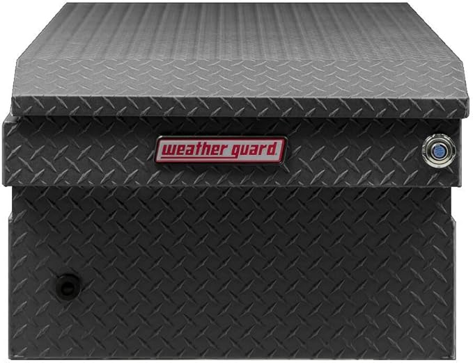 Weather Guard Saddle Truck Tool Box Aluminum Full Extra Wide Textured Matte Black