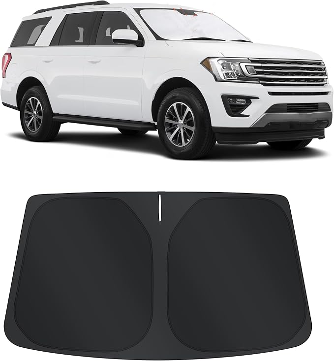TINGLU Sun Shade for Ford Expedition SUV 2018-2024 2025 Accessories Windshield Sun Shade Window Shade UV Rays Protection Sun Visor Cover with Steering Wheel Sunshade Storage Bag