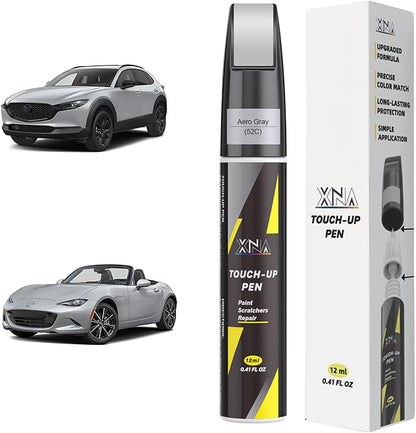 XNA Aero Gray(52C) for Mazda Touch Up Paint, Car Scratch Remover for Nicks and Chips Repair, 2-In-1 Quick & Easy Fix Car Scratch Repair Kit with Exact Color-Matched