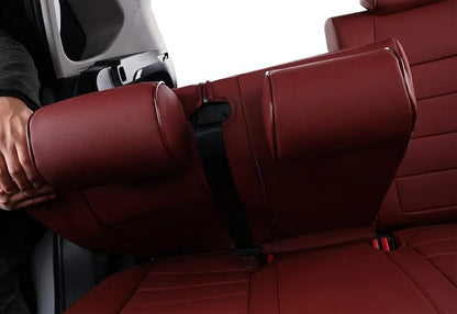 EKR Corolla Seat Covers Custom Fit for Toyota Corolla 2014 2015 2016 2017 2018 2019 L/LE Series Sedan,Leather Car Seat Cover Full Set for SUV-Faux Leather(Burgundy)