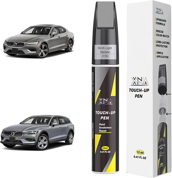 XNA Birch Light Metallic(726) for Volvo Touch Up Paint, Car Scratch Remover for Nicks and Chips Repair, 2-In-1 Quick & Easy Fix Car Scratch Repair Kit with Exact Color-Matched