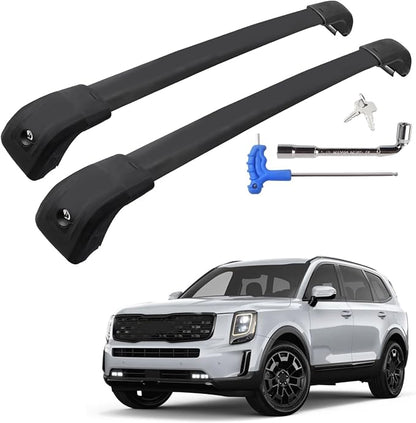 Gdydi 220lbs Car Roof Rack Cross Bars Compatible with 2019-2025 KIA Telluride LX EX S SX SX-Prestige (Only Fit Flush Side Rails), Aluminum Lockable Roof Cross Bars for Kayak Bike Rooftop Cargo Carrier