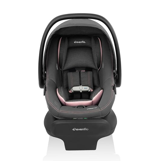 Evenflo LiteMax NXT Rear-Facing Lightweight Preemie and Infant Car Seat 3-30lbs. with SensorSafe. Easy Install with Base (Primrose Pink)