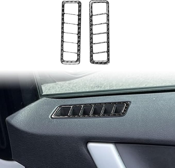 Premium Carbon Fiber Compatible with Ford Edge 2011-2014 2012 2013 SEL/Limited/SE/Sport Accessories Car Inner Door A-Pillar Air Vent Frame Cover Interior Trim Sticker Decal Black 2PCS