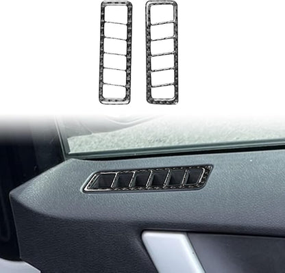 Premium Carbon Fiber Compatible with Ford Edge 2011-2014 2012 2013 SEL/Limited/SE/Sport Accessories Car Inner Door A-Pillar Air Vent Frame Cover Interior Trim Sticker Decal Black 2PCS