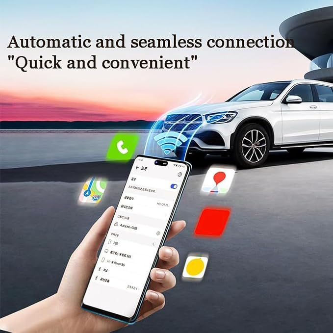 Mini Wireless CarPlay Adapter for KIA Seltos 2024 2025 2026, Wired Car Play to Wireless Plug & Play Auto Connect CarPlay Adapter,A-White