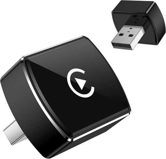 Wireless CarPlay Adapter for iPhone ＆ Android, Convert 2-in-1 Wired to Wireless Adapter for CarPlay & Android Auto, Plug and Play, Fast Stable Connection & No Delay, Universal Smart Screen Converter